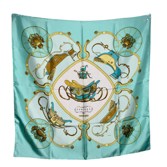 Hermes “Springs” 100% Silk Twill Scarf by Philippe Ledoux 90cm Square NWT/BOX - Picture 16 of 16